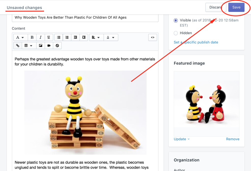 Shopify fix image alt text on blog posts save